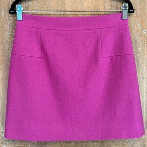 J. Crew Wool Fuchsia Mini-Skirt, Size: 2